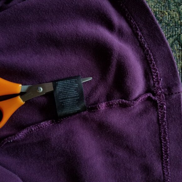 Purple, cotton, long sleeve, turtle neck top, M, NWD, vintage 90s - Picture 4 of 6